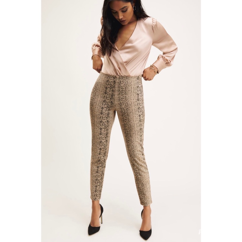 Faux Snake Print Leggings
